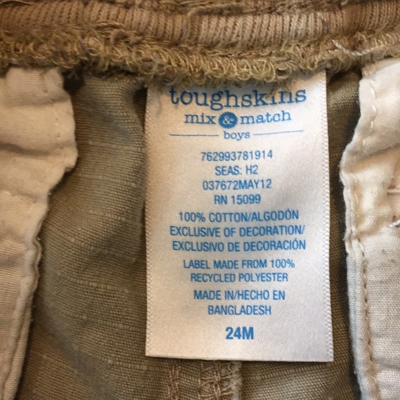 🎀Toughskins Toddler Khaki Cargo Pants - Picture 3 of 4